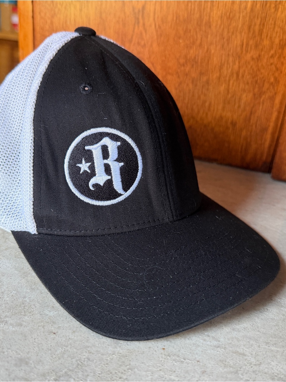 Rogue Black and White Trucker Cap with Embroidered 'R' Logo